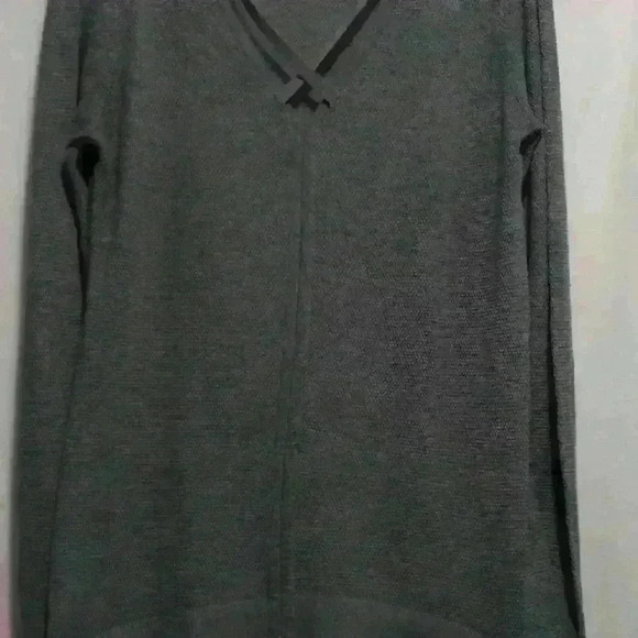 un branded pullover sweater open front criss cross design Normcore Lagenlook - Picture 1 of 6